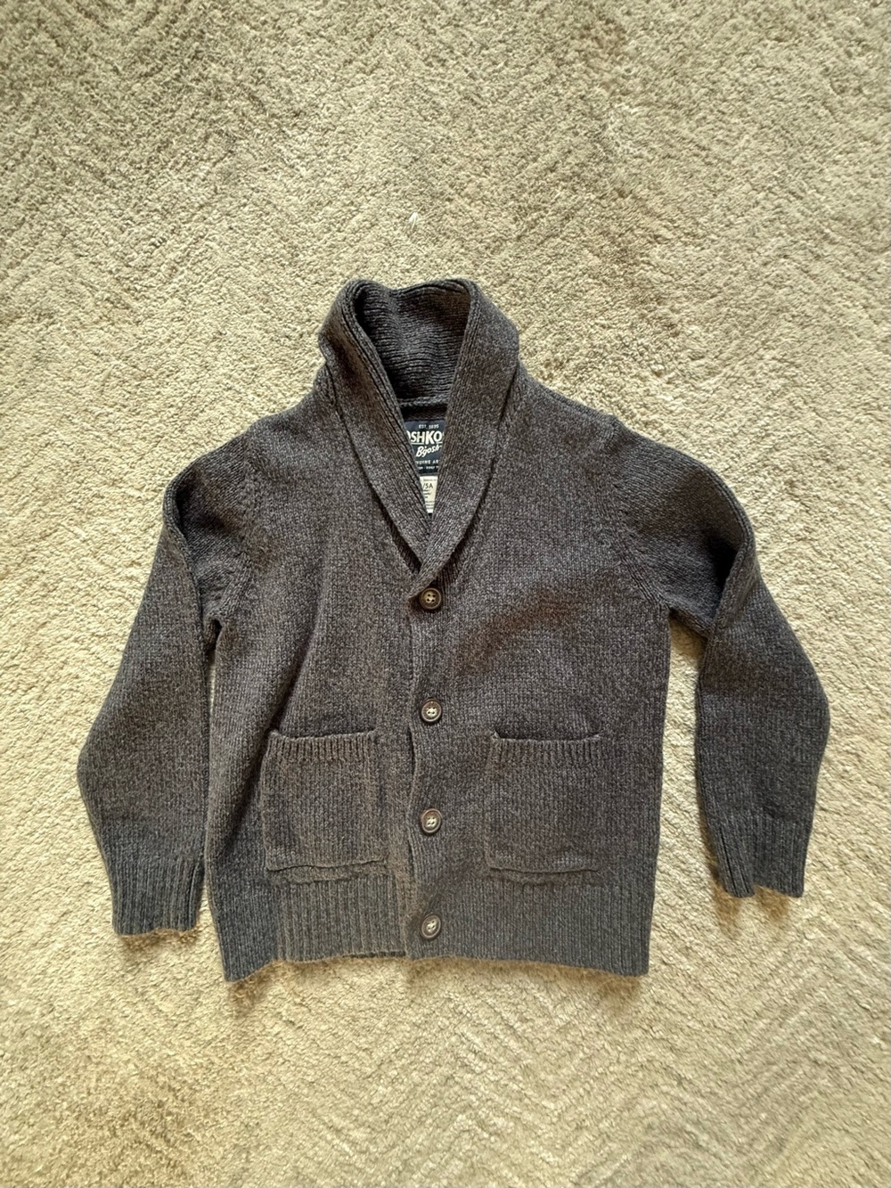 OshKosh Bgosh Shawl Collar Button Sweater - Charcoal